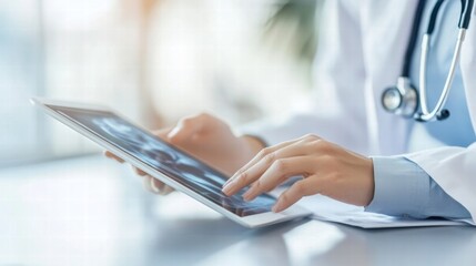 Fototapeta premium Modern Healthcare AI Diagnosis on a Tablet Device