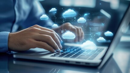 Cloud Infrastructure Management with Laptop Visuals