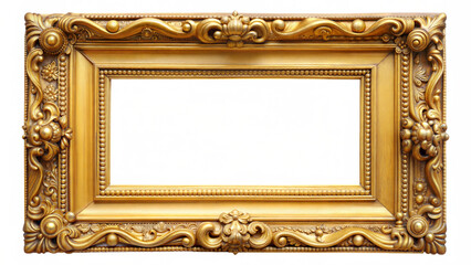 Ornate golden picture frames on cut out