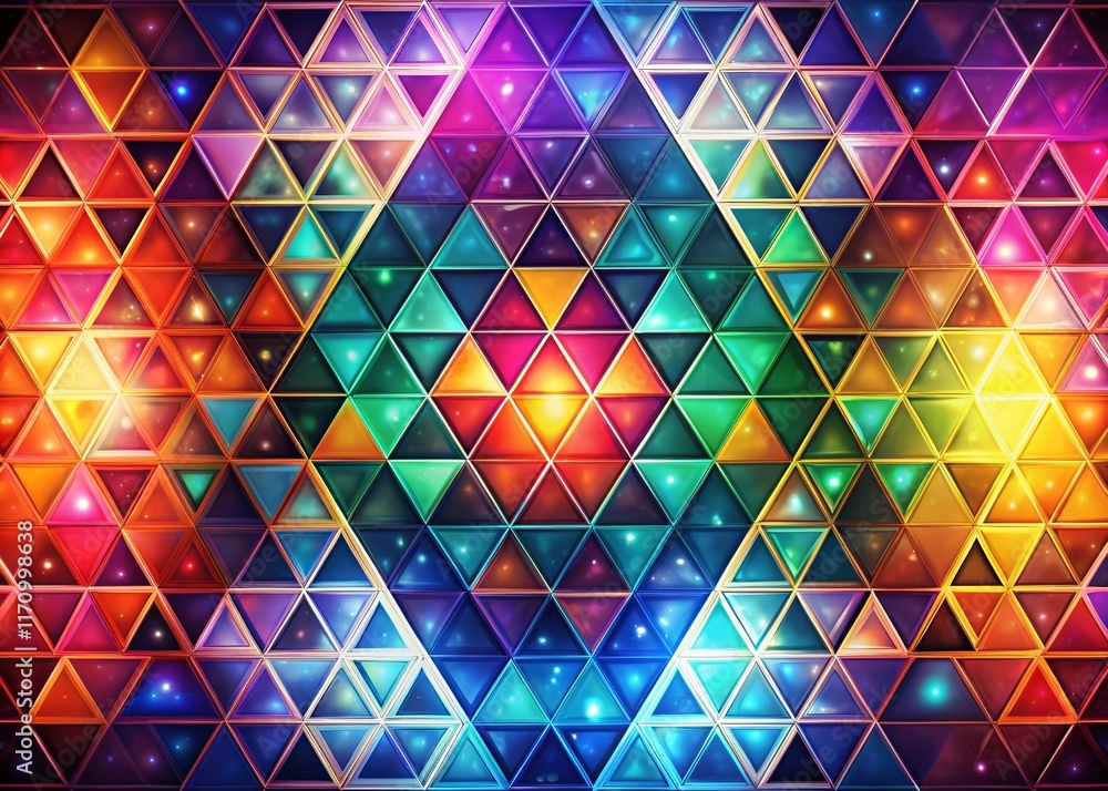 Poster mesmerizing triangular lattice: abstract digital art background