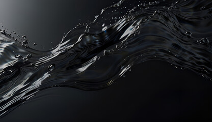 Black transparent water surface
