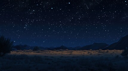Fototapeta premium Starry Desert Night: A Celestial Landscape