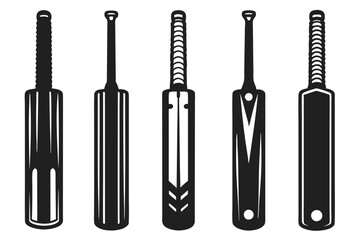  set of cricket bat illustration vector illustration