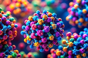 Microscopic View: Protein Monomer Structure, Tilt-Shift Photography