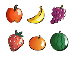 Colorful Fruits Illustration