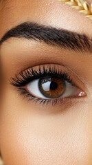 Fototapeta premium A close up of a woman's eye with long eyelashes