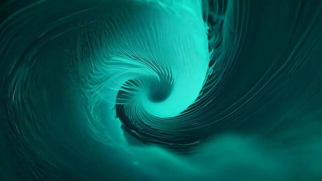 Swirling Teal Abstract Blaze with Multidimensional Intricacy on a Dark Backdrop