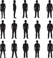 set of peoples silhouette