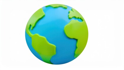 Vibrant Earth Globe Model with Blue Oceans and Green Continents. Symbol of Sustainability and Conservation for Earth Day Awareness