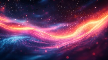 Obraz premium Abstract Cosmic Waves of Vibrant Color and Light