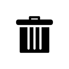 Trash bin icon symbolizing waste disposal, cleanliness, and waste management.