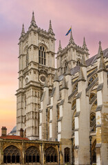 Fototapeta premium Westminster Abbey at sunset, London, UK