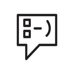 smile Chat icon featuring a speech bubble, symbolizing online communication and messaging.