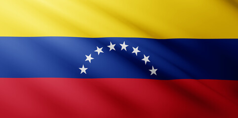 Waving flag of Venezuela. National flag of Venezuela background © Ployker