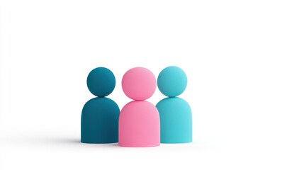 Three people in a staggered line, study in visual arrangement and human connection