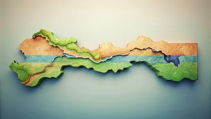 Minimalist Gambia Map: Clean Lines, Geographic Simplicity