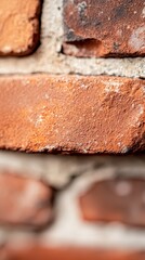 A close up of a brick wall with a hole in it