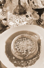 Dessert Sweet Plate Close-Up Sepia Elegant Culinary Artistic Traditional