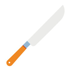 Single White Plastic Knife Vector Illustration - Cartoon Clipart & Line Art Design.eps