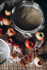 Baking atmosphere, baking an apple pie at home