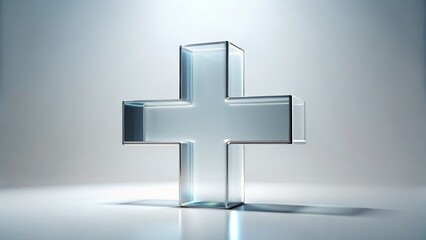 Obraz premium Minimalist Medical Cross: Health & Wellness Symbol - Clean Design