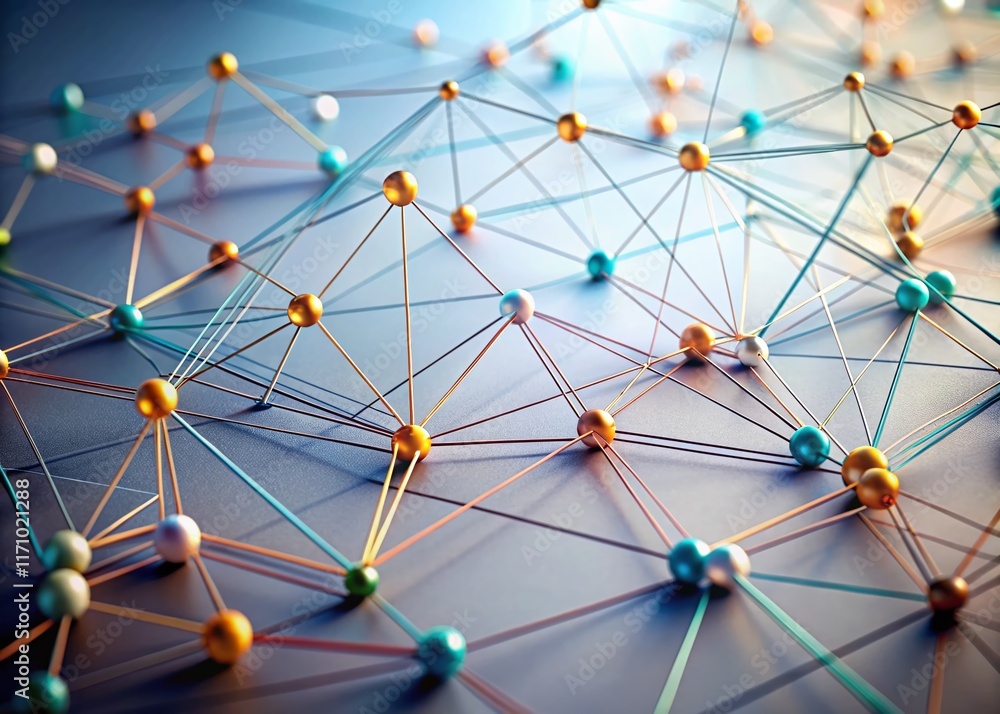 Poster minimalist network map: abstract data flow visualization
