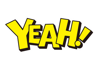 Comic-Style 3D Text YEAH Illustration