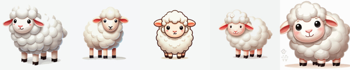 Very adorable vector sheep on a white background