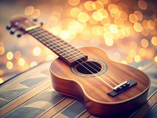 Obraz premium Minimalist Ukulele Chords Chart: All 4 Major & Minor Chords