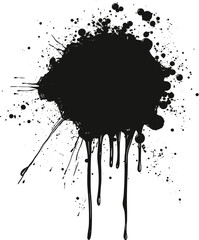 High-Resolution Artistic Ink Splatter with Dripping Edges and Grunge Texture