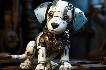 Fototapeta premium very cute robot puppy,. 