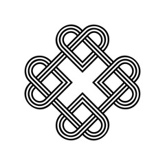 celtic shamrock knot heart love endless vector on transparent background  
