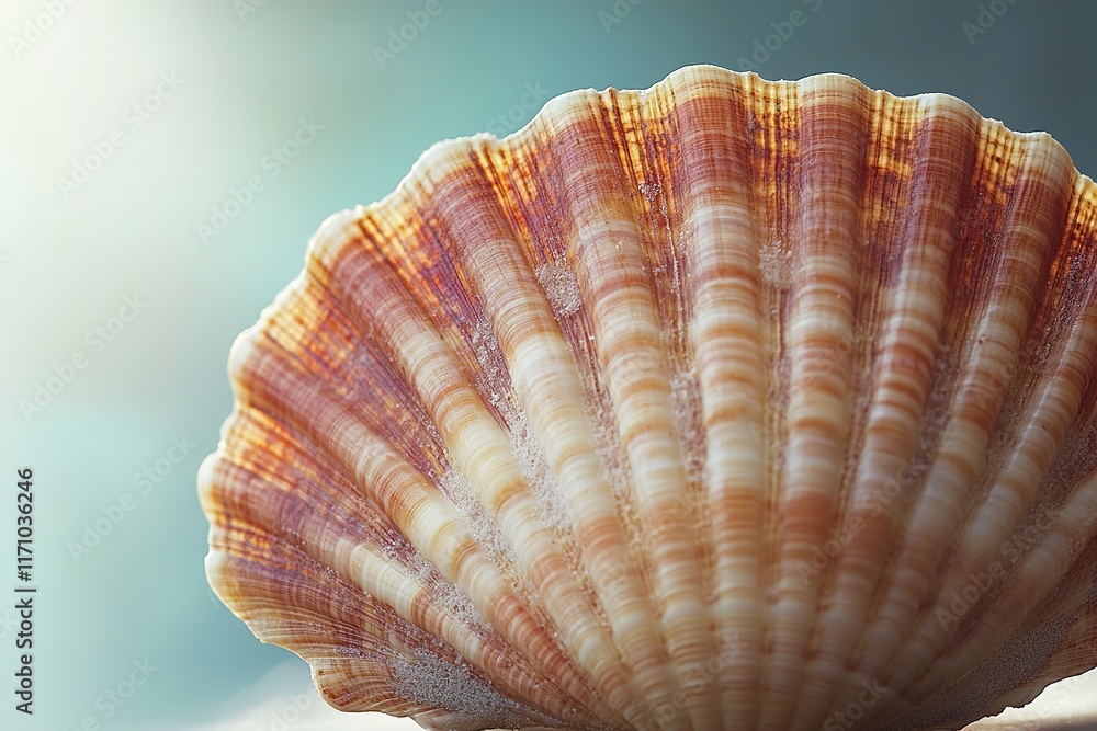 Aufkleber delicate seashell with intricate patterns captures ocean's essen