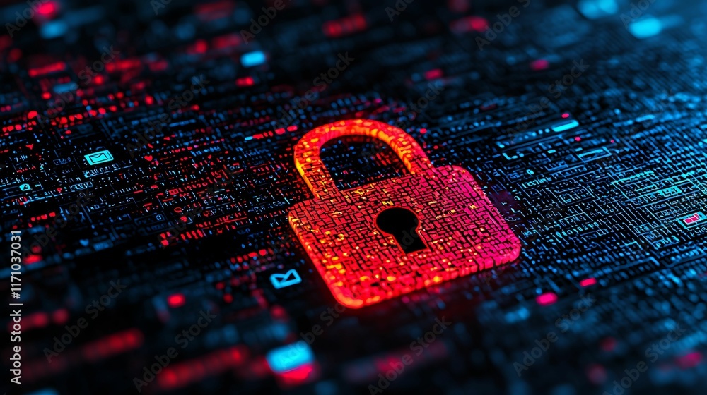 Aufkleber privacy anonymity concept, secure login screen featuring a lock icon and anonymous profile in a prof