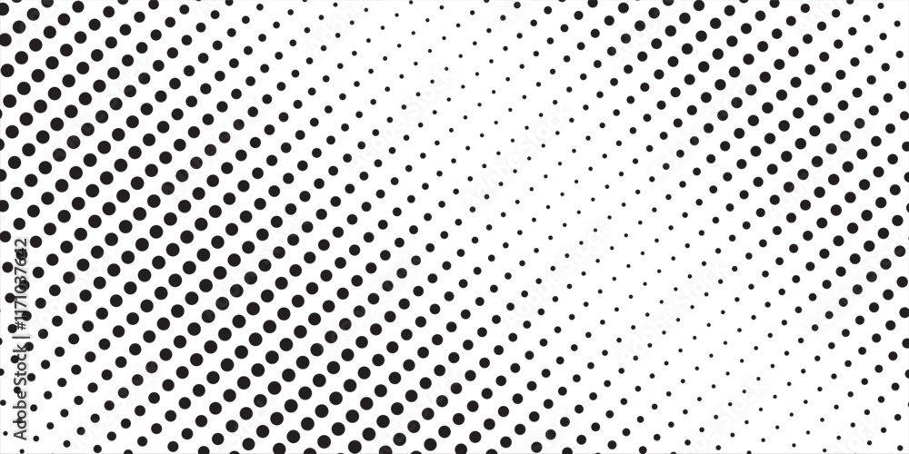 Poster background with monochrome dotted texture. polka dot pattern template
