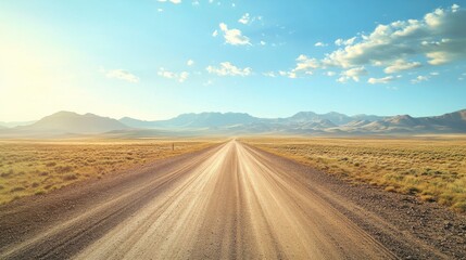 Scenic Dirt Road Under Midday Sun