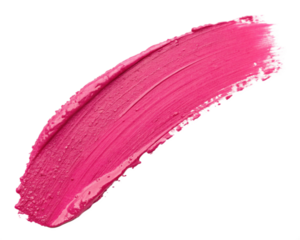 Pink Paint stroke isolated on Transparent background, Pink Lipstick Smear