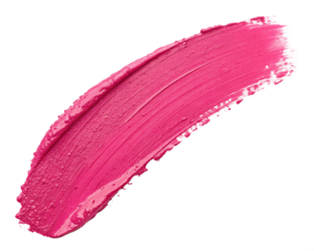 Pink Paint stroke isolated on Transparent background, Pink Lipstick Smear