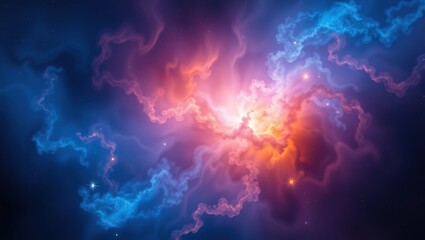 Celestial Nebula Cosmic Cloudscape Vibrant Hues