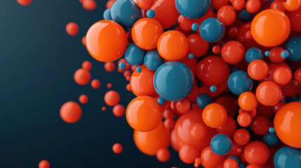 Vibrant abstract spheres in orange and blue creating a dynamic visual experience.