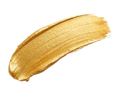 Golden Paint stroke isolated on white, Gold Makeup Swatch for Beauty Products - Powered by Adobe