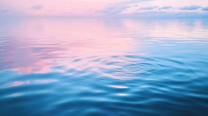 Obraz premium Tranquil Waters: Serene Sunset Reflection on Calm Ocean