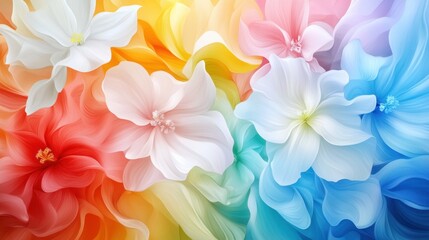 Fototapeta premium A vibrant arrangement of colorful flowers blending softly in a gradient background.