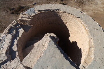 Minaret of Al-Hajjaj bin Yusuf Al-Thaqafi in Iraq, Wasit Governorate, 702 AD to 705 AD, with...