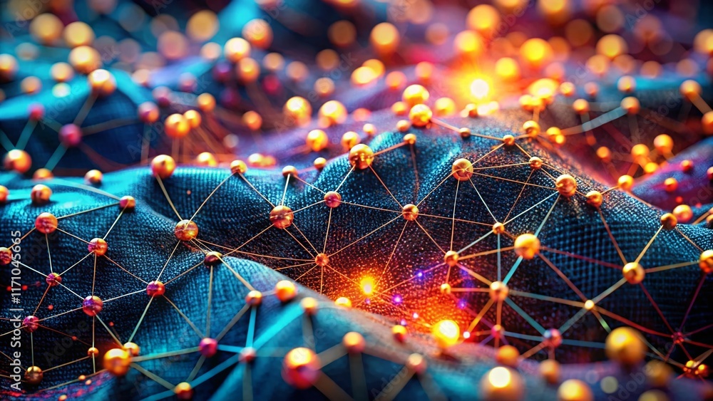 Poster neural network data processing: abstract bokeh fashion photography