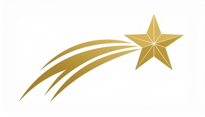 Obraz premium Golden Shooting Star with Radiant Trails. Symbolizing Achievement, Success, Inspiration, and Celestial Beauty for Branding and Design