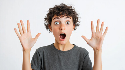 A captivating photo accentuating confusion through a striking pose and expression.