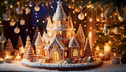 Fototapeta premium Generated Twinkling fairy lights for a warm and festive atmosphere