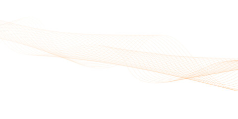 abstract vector orange wave lines on white background.