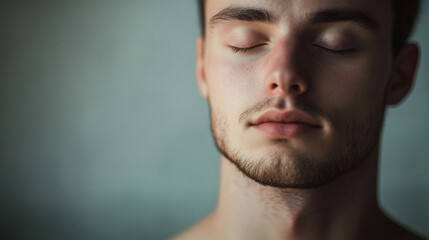 Fototapeta premium A minimalistic portrait of calmness, perfect for brands promoting meditation and mindfulness.